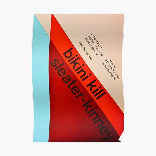 Bikini Kill Sleater-Kinney Vintage Poster Premium Matte Vertical Poster