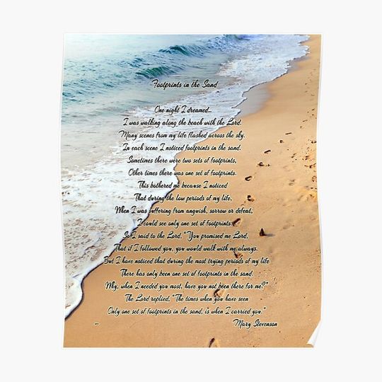 Discover FootPrints in the Sand Premium Matte Vertical Poster