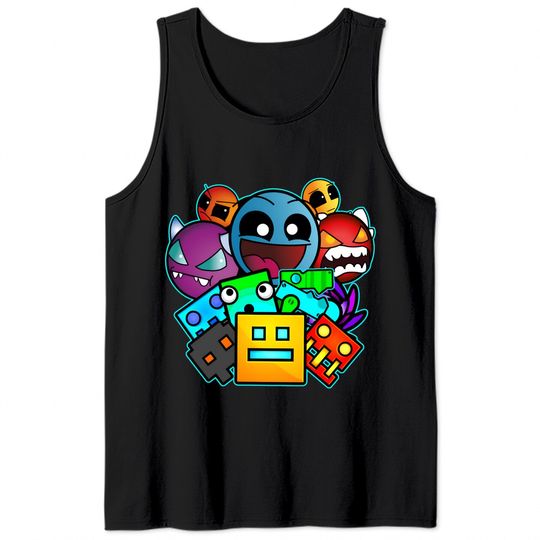 geometry dash old school gaming Tank Tops