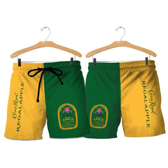 Multicolor Crown Royal Regal Apple Whisky Hawaiian Shorts