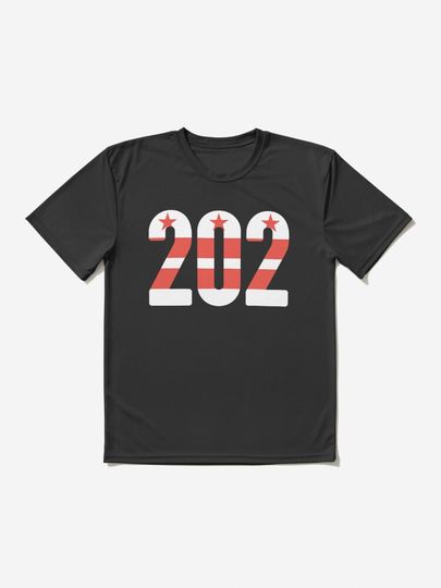 Discover 202 Area Code - Washington DC Flag | Active T-Shirt