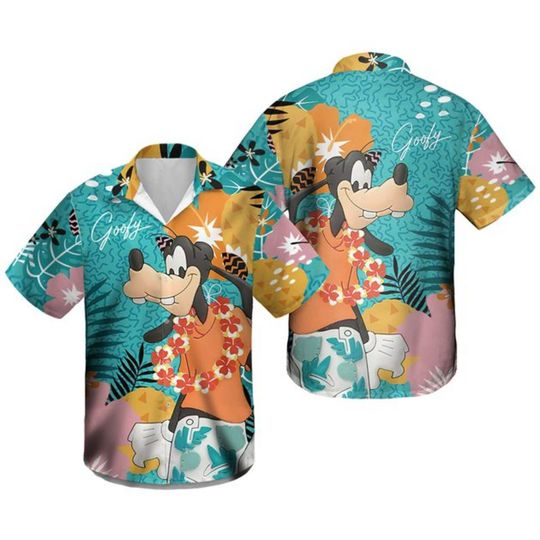 Disney goofy hawaiian shirt, mickey mouse hawaiian shirt, Goofy Summer Hawaiian Shirt