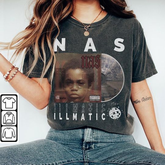 Discover Nas Rap Shirt, Retro Vintage Nas Album Illmatic World Tour 2023 Shirt
