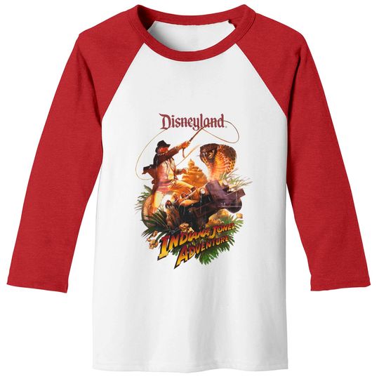 Indiana Jones Adventure Disneyland 1995 Comfort Colors Baseball Tees,Indiana Jones Baseball Tees