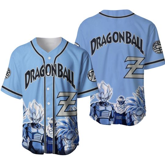 Dragon Ball Z All Over Print Baseball Jersey | Vintage Japanese Anime Cartoon TV