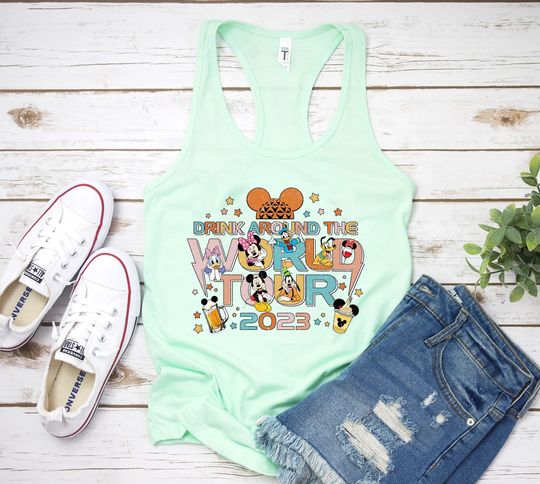 Epcot World Tour Tank, Epcot Center Tank, Drinking Around The World Tour, World Showcase Shirt