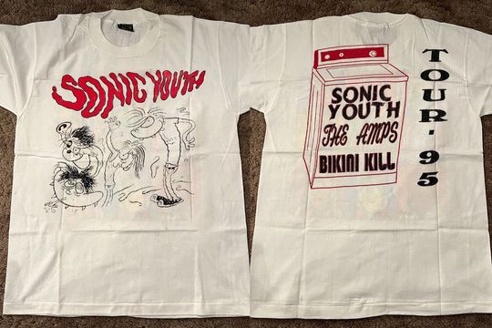 Sonnic Youth Tour 95 T-Shirt, Sonnic Youth The Amps Bikini Kill T-Shirt