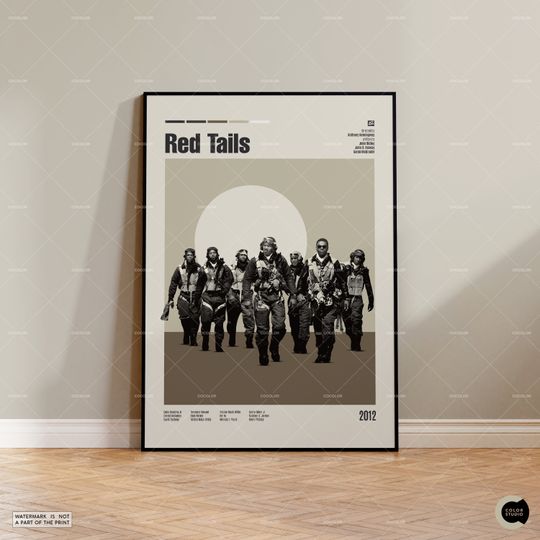 Discover Red Tails, Retro Movie Poster, Midcentury Modern, Retro Tv Show Poster, Minimal Movie Art