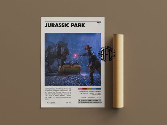 Jurassic Park Retro Vintage Poster | Minimalist Movie Poster | Retro Vintage Art Print