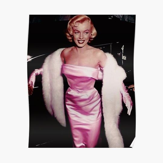 Marilyn Monroe in pink Poster Premium Matte Vertical Poster