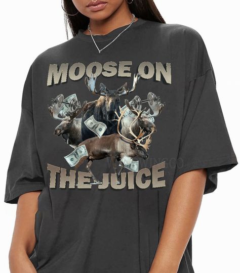 Discover Moose On The Juice Vintage Bootleg Tee, Moose On The Juice Vintage Graphic Shirt