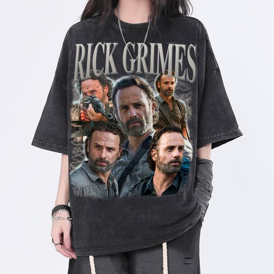Discover Rick Grimes Vintage Washed Shirt, Actor Retro 90's Unisex T-Shirt