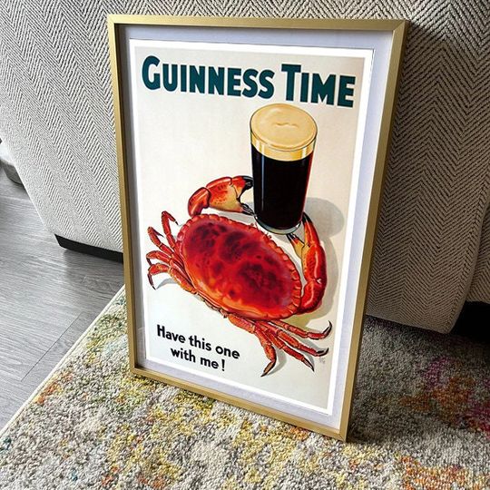 Discover Vintage Guinness Time Irish Ireland Beer Crab Seafood Have This Vintage Poster