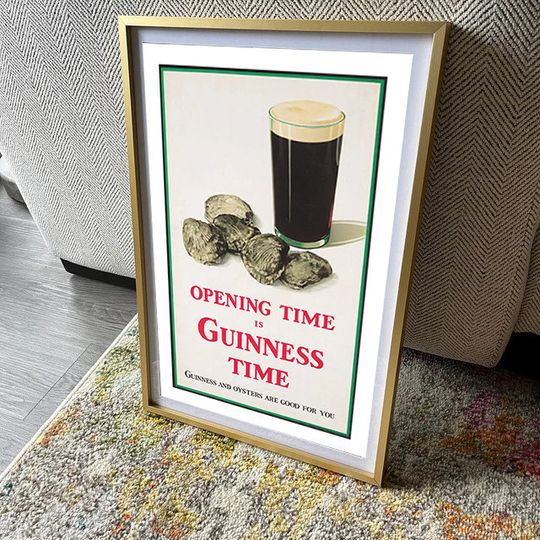 Discover Vintage Poster ,Guiness & Oysters Are Good For You Poster, No Framed
