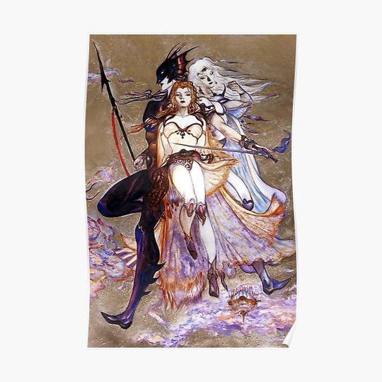 Yoshitaka Amano - Rosa, Kein, Cecil (Final Fantasy IV) Premium Matte Vertical Poster