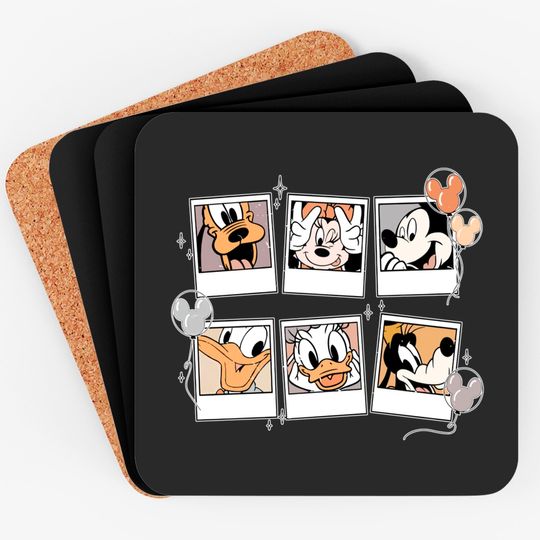 Retro Disney Mickey Polaroid Coasters, Mickey and Friends Coasters, Disneyland Coasters, Disneyworld Coasters
