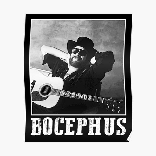 Bocephus - Hank Williams Jr Retro Style Premium Matte Vertical Poster