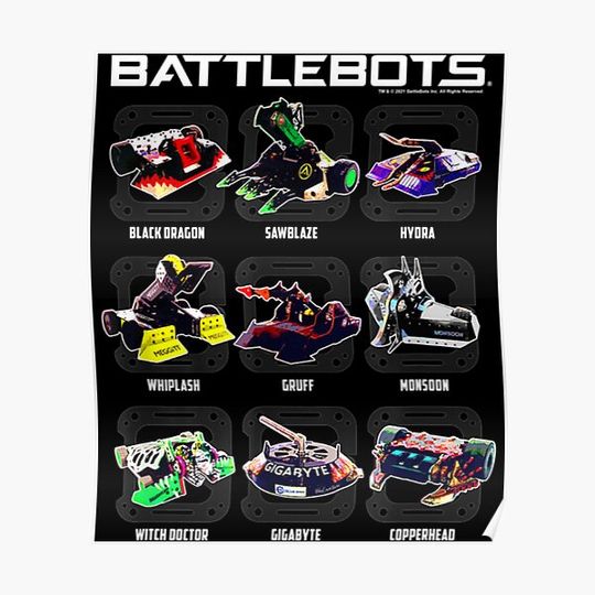 Discover BattleBots Group Robot Photo Box Up Premium Matte Vertical Poster