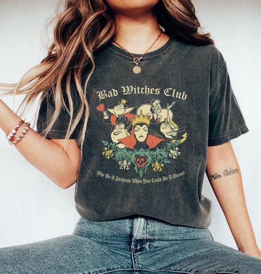 Discover Retro Disney Villains Shirt, Bad Witches Club Tee, Family Villain Shirt, Disney Vacation Shirt