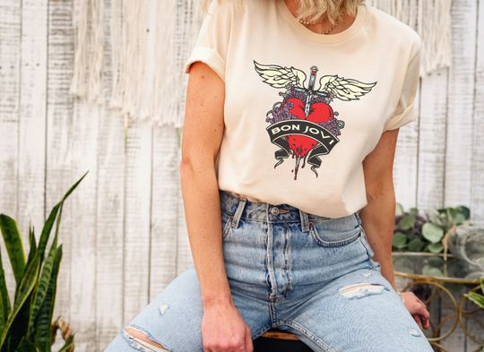 Discover Bon Jovi Rock n' Roll T Shirt, Rock n' Roll Shirt, Old School Rock Shirt, Vintage T Shirt, Rock Music Shirt, Retro Music, Bon Jovi T Shirt