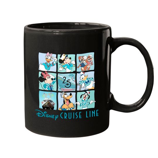 Disney Cruise line 25th anniversary Mugs, Silver anniversary at sea Mugs, Family cruise 2023 Mugs