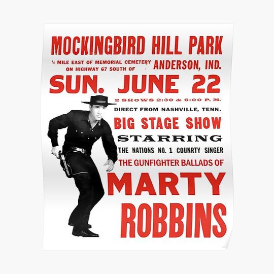 Marty Robbins Concert Poster Premium Matte Vertical Poster