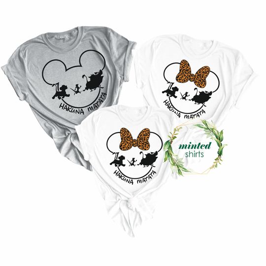 Hakuna Matata Shirt, Disney Family Shirts, Disney Shirts for family, Animal Kingdom Shirt, Minnie Leopard Bow