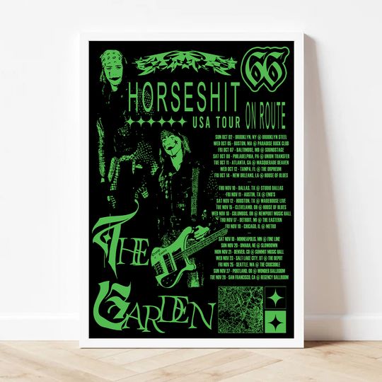 Discover the garden, horseshit on route tour poster (green) Premium Matte Vertical Poster