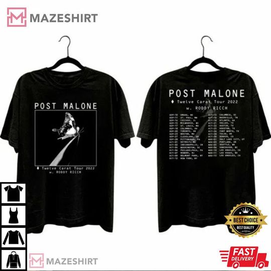 Post Malone Twelve Carat Toothache 2022 Tour T-Shirt, Post Malone Graphic Tee