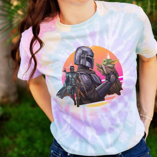 Tie Dye Disney Mandalorian Shirt, Mandalorian Grogu Shirt, Disney Star Wars Tee,
