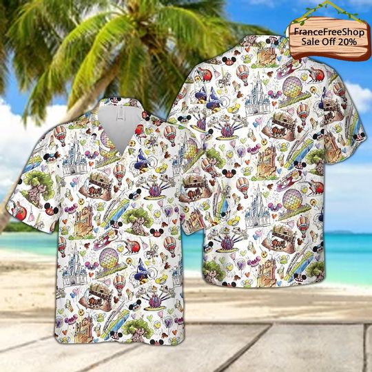 Discover Disney Hawaiian Shirt, Mickey Summer Button Up Shirt