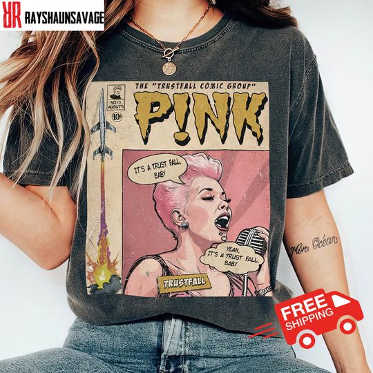 Discover P!Nk Comic Shirt 90S Vintage Merch Book Art, Pink World Tour Album Graphic Tee