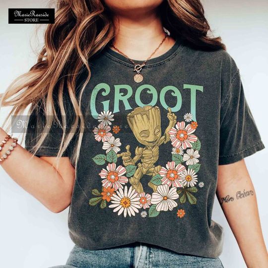 Colors Marvel Shirt, Marvel Guardians Of The Galaxy Groot Floral Shirt, Disneyland Shirt, Disney Trip Shirt, Disney Family Shirts
