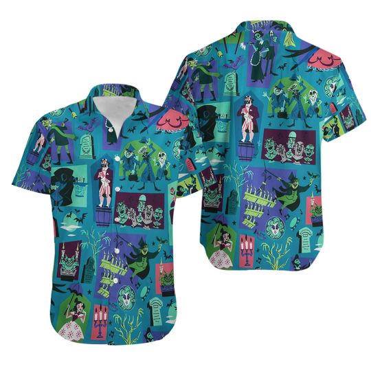 Discover Haunted Mansion Hawaiian 3D Shirt, Halloween Summer Beach Trip Family Hawaiian