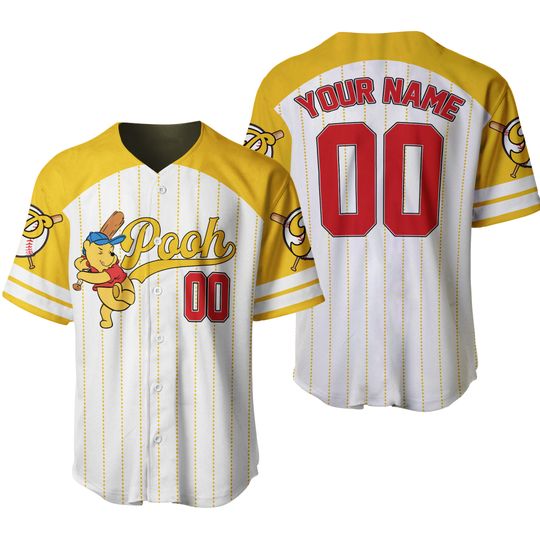 Customize Pooh Game Day Baseball Jersey