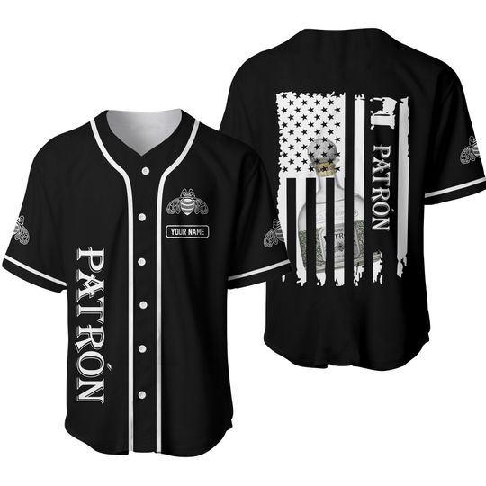 Personalized USA Flag Tequila Patron Baseball Jersey, Alcohol Custom Jersey Tequila beer love Baseball Jersey