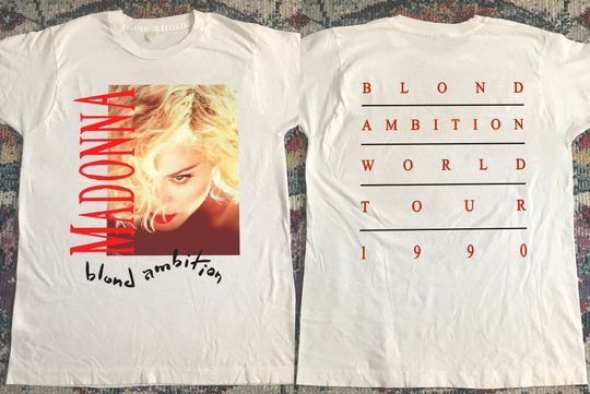 Madonna Ambition World Tour 1990 T-Shirt, 90s Madonna Tour Concert Shirt