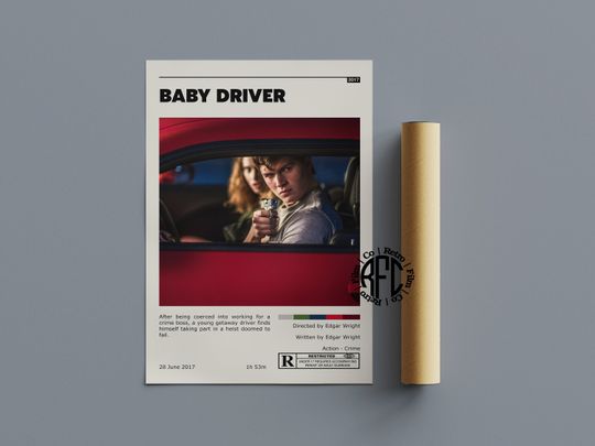 Baby Driver Minimalist Movie Poster | Retro Vintage Poster