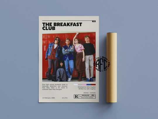 Discover The Breakfast Club Retro Movie Poster Print | Minimalist Movie Poster