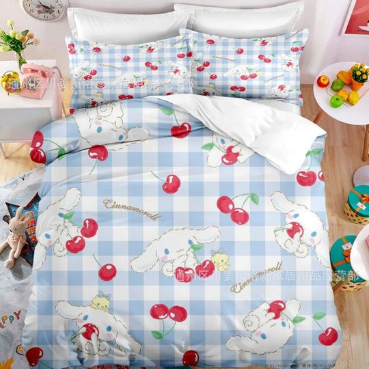 Cinnamoroll Duvet, Kawaii Cartoon Bedding set twin, queen