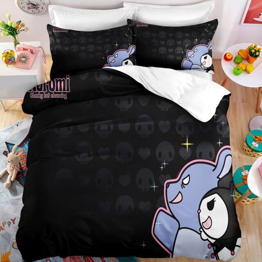My Melody and Kuromi Duvet, Kawaii Cartoon Bedding set twin