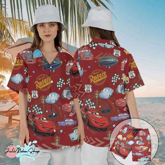 Discover Disney Cars Hawaiian Shirt, Lightning Mcqueen Shirt