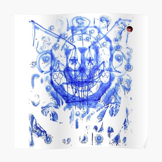 Discover drain gang bladee painting blue clown Premium Matte Vertical Poster