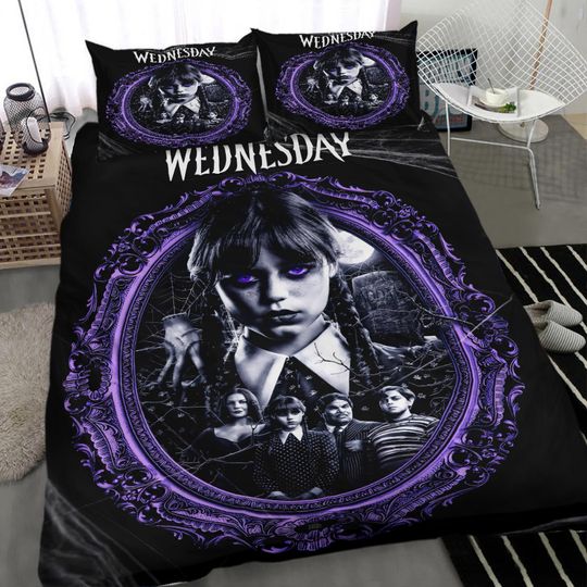 Wednesday Addams Duvet, Wednesday Bedding set twin, queen, king sizes