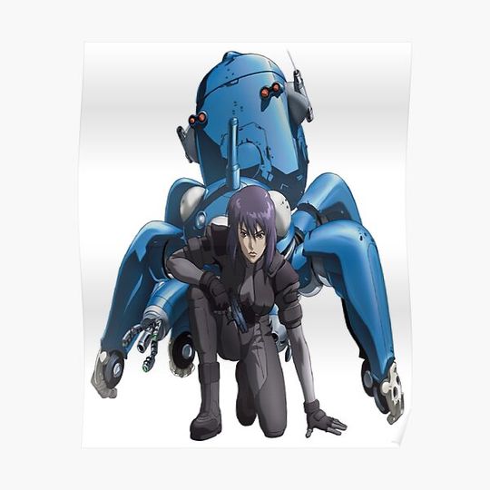 Ghost in the Shell: Stand Alone Complex (Kusanagi Motoko and Tachikoma) Premium Matte Vertical Poster