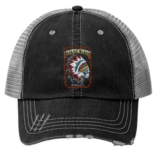 Lynyrd Skynyrd Men's Indian Skeleton Trucker Hats