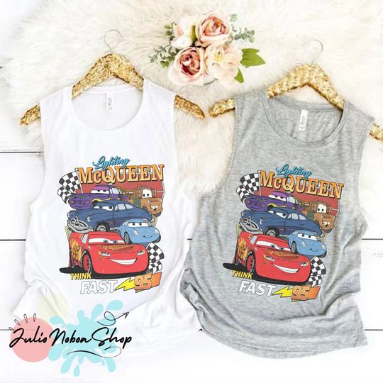 Discover Vintage Disney Cars Tank, Lightning McQueen Tank