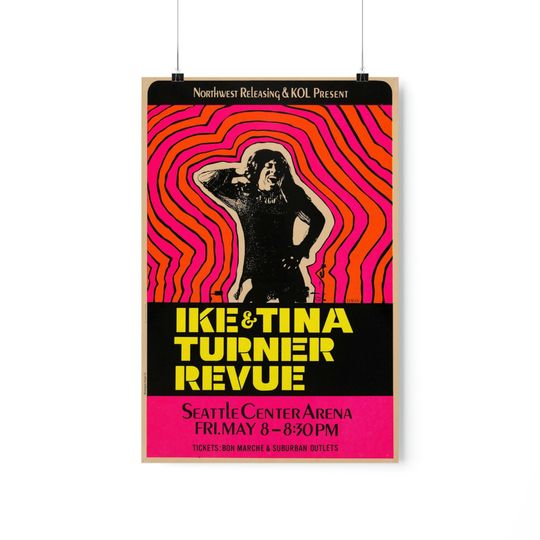 1970 Ike & Tina Turner Live in Seattle - Vintage Concert Poster