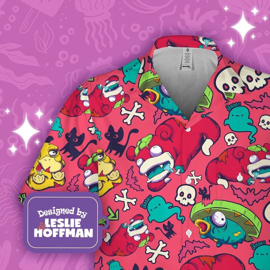 Slowpoke Zombie Mad Pattern Hawaiian Shirt Holiday, Slowpoke Birthday Shirt, Japanese Anime Hawaiian Shirt, Slowpoke Shirt Gift For Kids