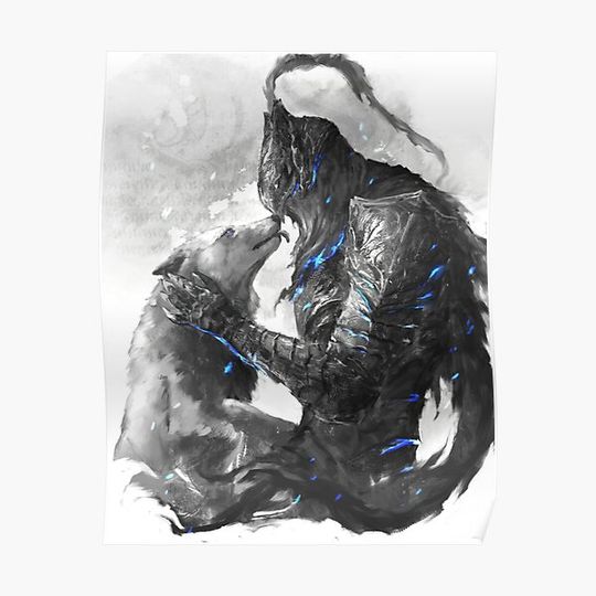 Discover Artorias and Sif Premium Matte Vertical Poster